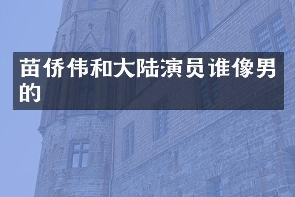 苗侨伟和大陆演员谁像男的