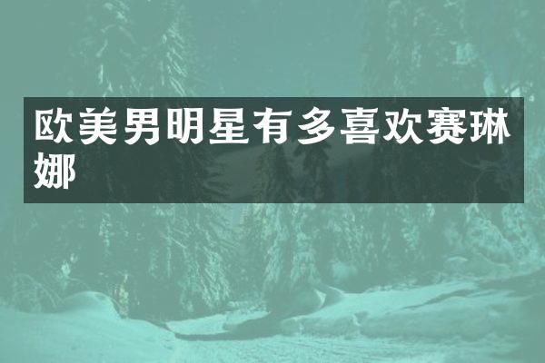 欧美男明星有多喜欢赛琳娜