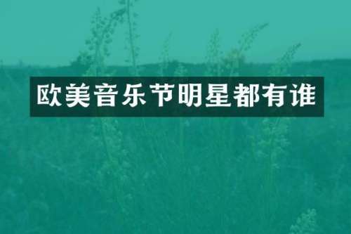 欧美音乐节明星都有谁