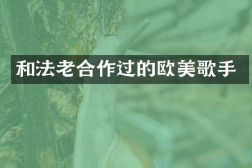 和法老合作过的欧美歌手