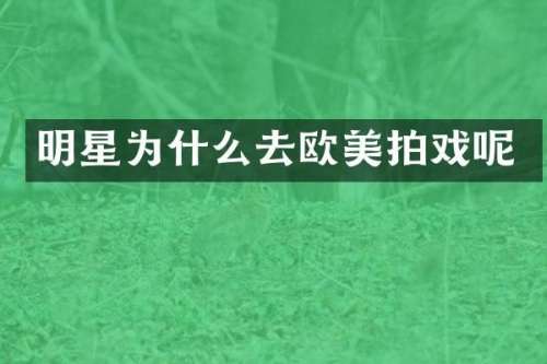 明星为什么去欧美拍戏呢