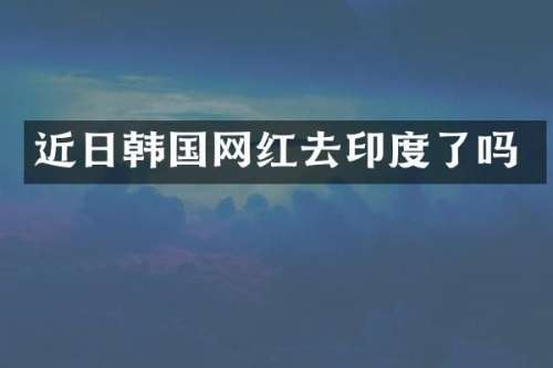近日韩国网红去印度了吗