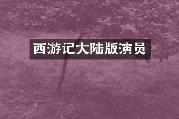 西游记大陆版演员
