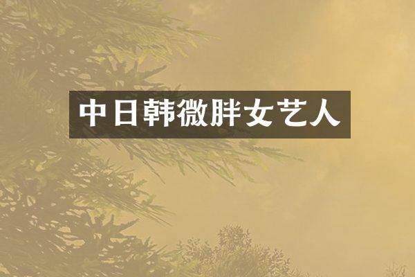 中日韩微胖女艺人
