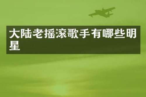 大陆老摇滚歌手有哪些明星