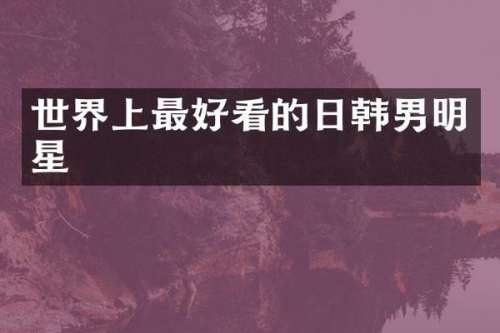 世界上最好看的日韩男明星