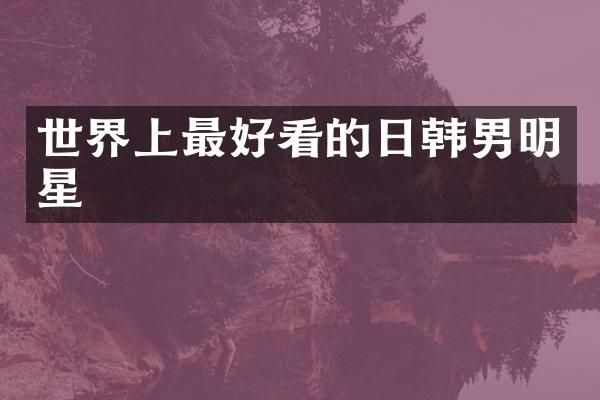 世界上最好看的日韩男明星
