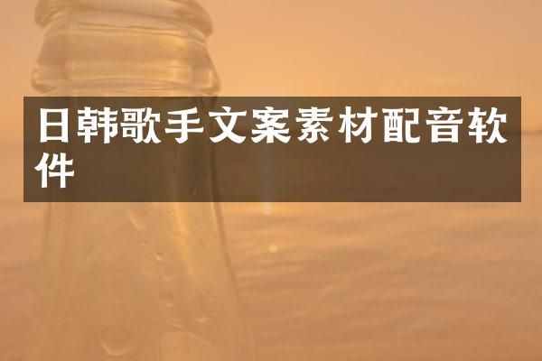 日韩歌手文案素材配音软件