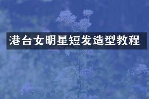 港台女明星短发造型教程