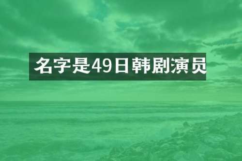 名字是49日韩剧演员