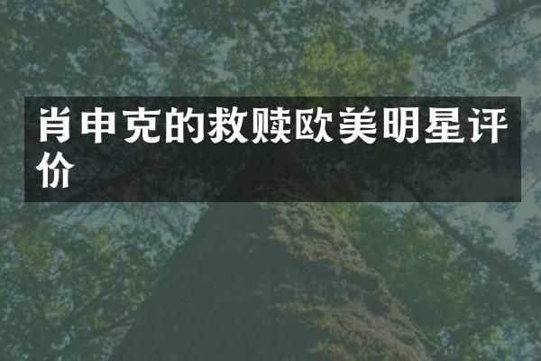 肖申克的救赎欧美明星评价