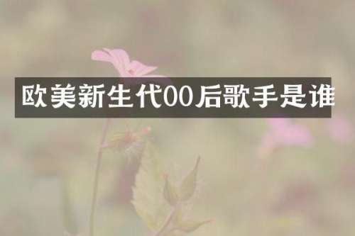 欧美新生代00后歌手是谁