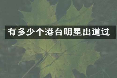 有多少个港台明星出道过