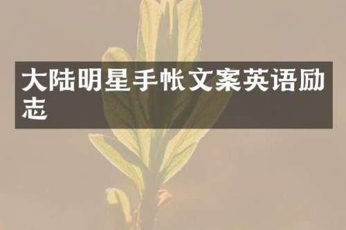 大陆明星手帐文案英语励志