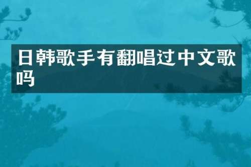 日韩歌手有翻唱过中文歌吗