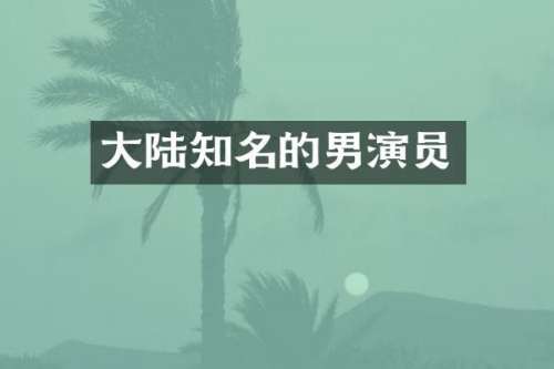 大陆知名的男演员