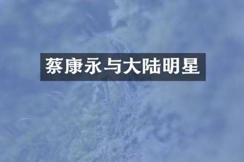 蔡康永与大陆明星
