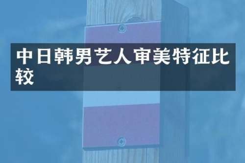 中日韩男艺人审美特征比较