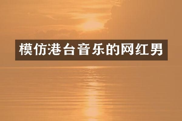 模仿港台音乐的网红男