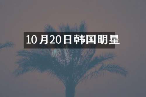 10月20日韩国明星