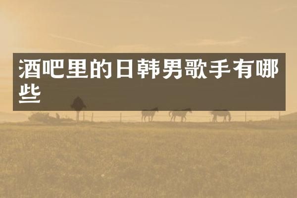 酒吧里的日韩男歌手有哪些