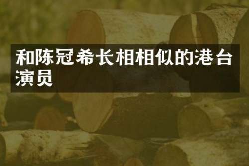 和陈冠希长相相似的港台演员