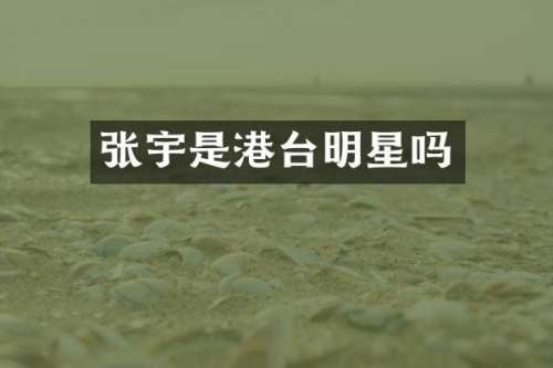 张宇是港台明星吗