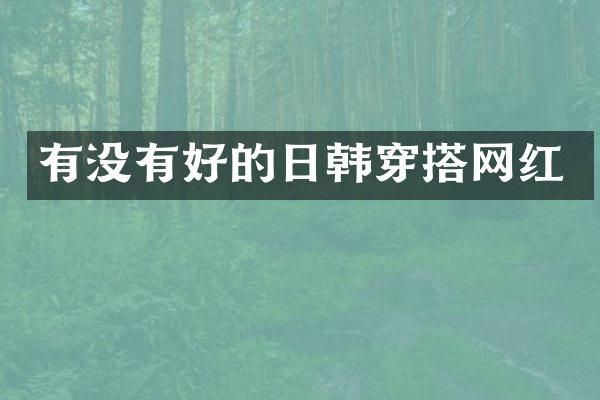 有没有好的日韩穿搭网红