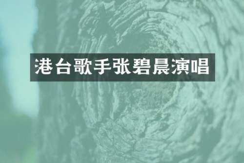 港台歌手张碧晨演唱