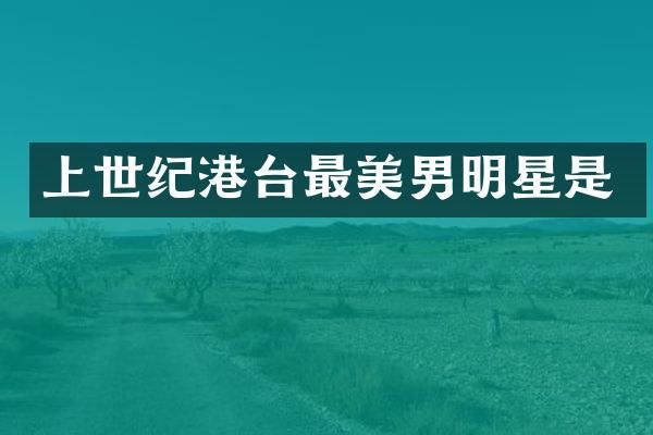 上世纪港台最美男明星是