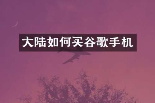 大陆如何买谷歌手机