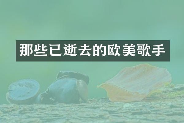 那些已逝去的欧美歌手