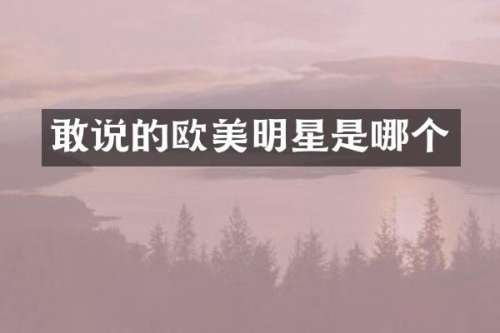 敢说的欧美明星是哪个