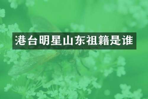 港台明星山东祖籍是谁