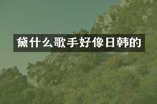黛什么歌手好像日韩的