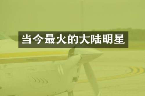 当今最火的大陆明星