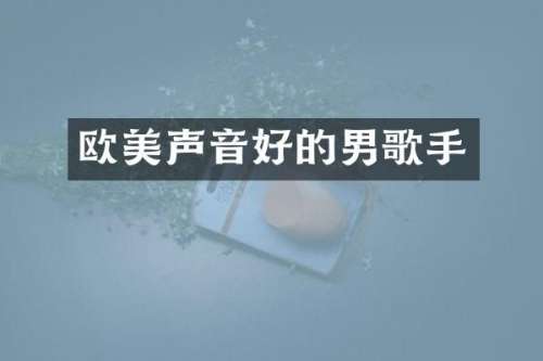 欧美声音好的男歌手
