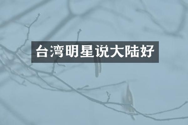 台湾明星说大陆好