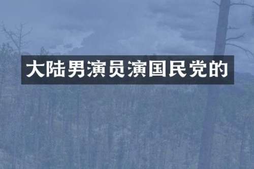 大陆男演员演国民党的