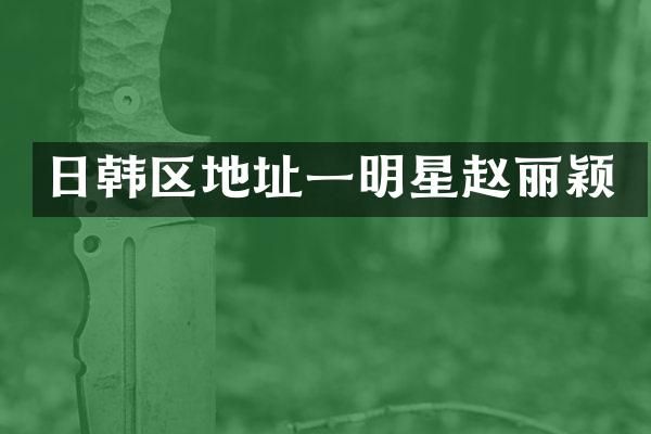 日韩区地址一明星赵丽颖
