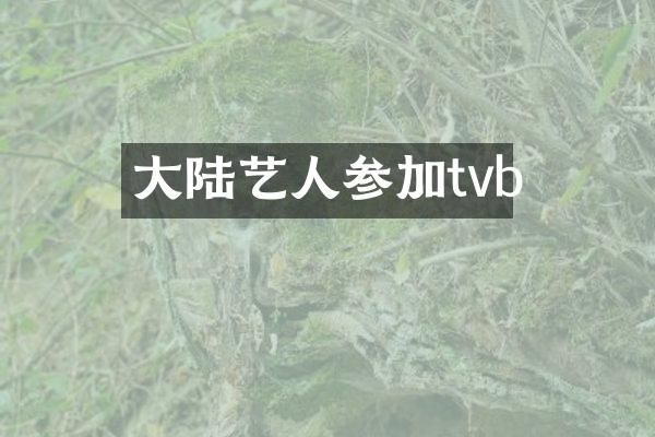 大陆艺人参加tvb