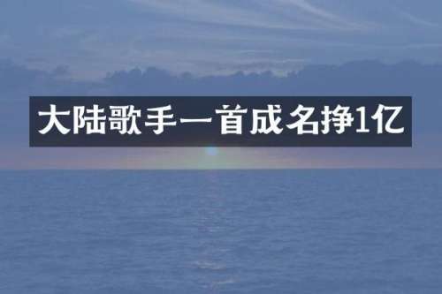 大陆歌手一首成名挣1亿