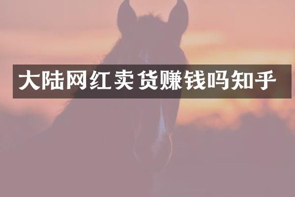 大陆网红卖货赚钱吗知乎