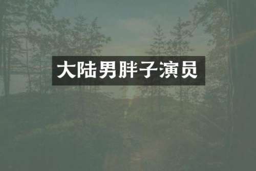 大陆男胖子演员