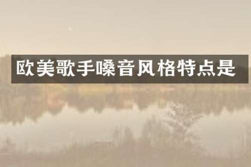欧美歌手嗓音风格特点是