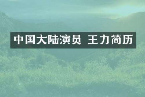 中国大陆演员 王力简历