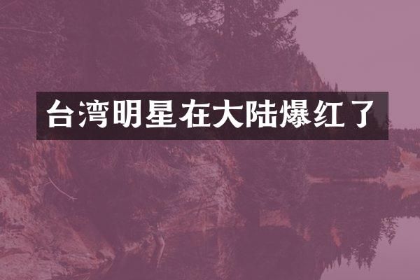 台湾明星在大陆爆红了