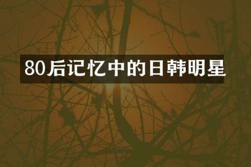 80后记忆中的日韩明星