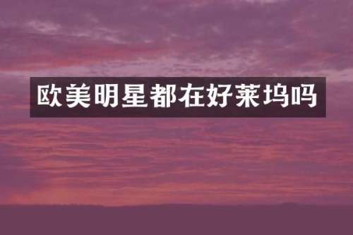 欧美明星都在好莱坞吗
