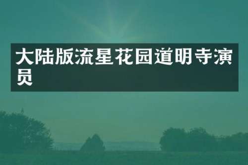 大陆版流星花园道明寺演员